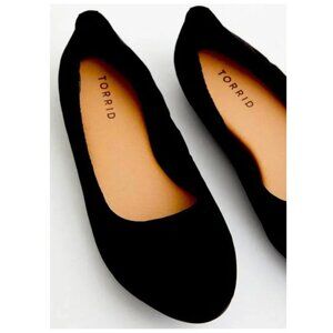 TORRID Scrunch Ballet Flat Black Wide Flats Size 9.5 WW